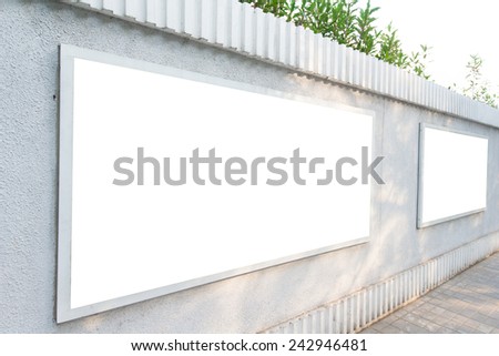 blank billboards on wall, Useful for your advertising.