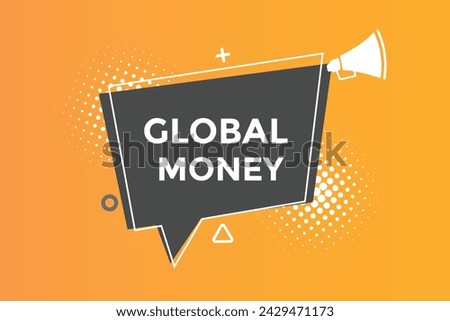 Global money button web banner templates. Vector Illustration 