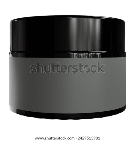 Cosmetic cream container isolated on a white background with a blank white screen Mockup a clipping path