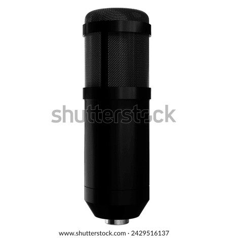 Computer Microphone isolated on a white background with a blank white screen Mockup a clipping path