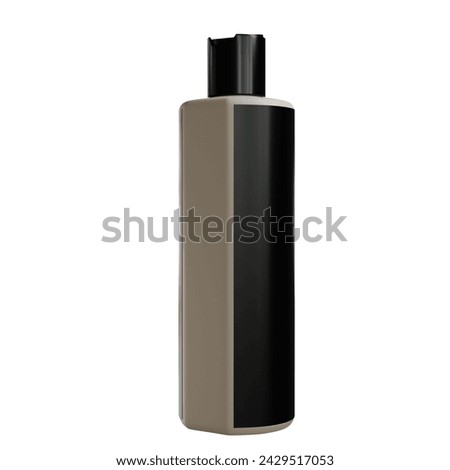 Cosmetic bottle of perfume container isolated on a white background with a blank white screen Mockup a clipping path