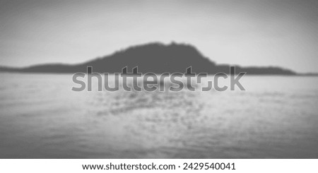 A world without color. Black and white photo of natural scenery, the hill that separates the river estuary and the ocean.