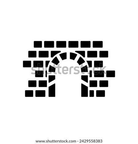Brick stone silhouette logo design vector template