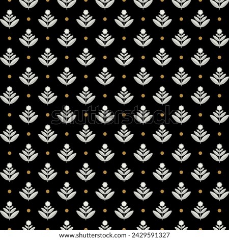 flowers seamless pattern black and white background abstract floral background graphic design print for fabric web page surface textures wrapping paper vector illustration