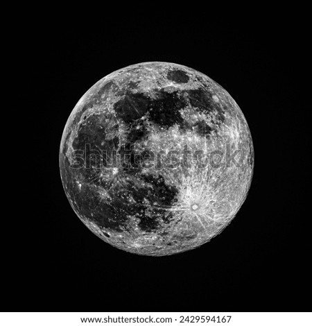 Full moon in dark sky Royalty-Free Stock Photo #2429594167