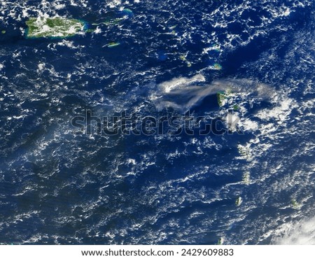 Volcanic Activity on Montserrat. . Elements of this image furnished by NASA. Royalty-Free Stock Photo #2429609883
