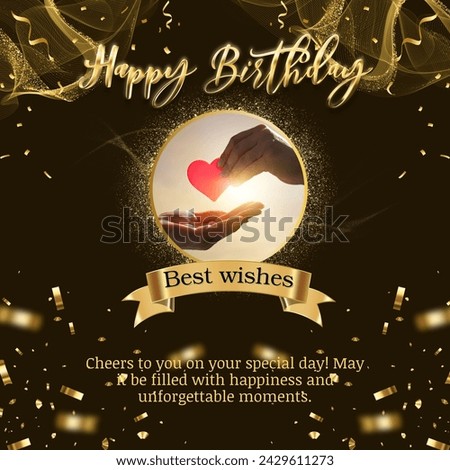 Happy Birthday Wishes message gold glitter