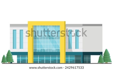 Illustration of a city building with a simple and elegant design concept