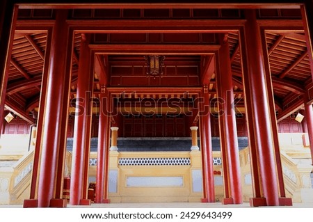 Internal portico at the Forbidden Citadel in Hue, Vietnam