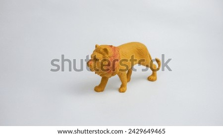 lion animal toy on white background