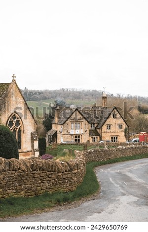 Beautiful Cottages in Snowshill Manor Village, Broadway, The Cotswolds, Gloucestershire Royalty-Free Stock Photo #2429650769