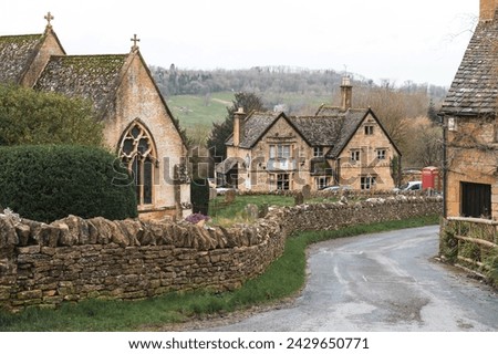 Beautiful Cottages in Snowshill Manor Village, Broadway, The Cotswolds, Gloucestershire Royalty-Free Stock Photo #2429650771