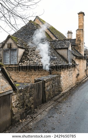 Beautiful Cottages in Snowshill Manor Village, Broadway, The Cotswolds, Gloucestershire Royalty-Free Stock Photo #2429650785