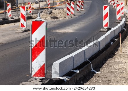 City streets, roads, repair works are underway, warning road signs have been erected
