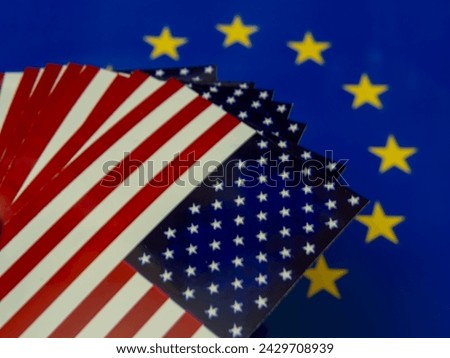 Transatlantic Relations Symbolized through Flags Royalty-Free Stock Photo #2429708939