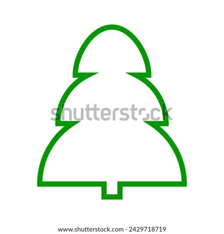 Christmas tree green line icon. Christmas tree line logo. Xmas symbol. Vector illustration isolated on white background.