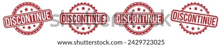 Discontinue stamp red rubber stamp on white background. Discontinue stamp sign. Discontinue stamp. Royalty-Free Stock Photo #2429723025