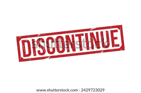 Discontinue stamp red rubber stamp on white background. Discontinue stamp sign. Discontinue stamp. Royalty-Free Stock Photo #2429723029