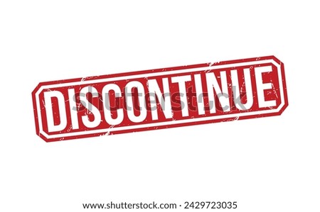 Discontinue stamp red rubber stamp on white background. Discontinue stamp sign. Discontinue stamp. Royalty-Free Stock Photo #2429723035
