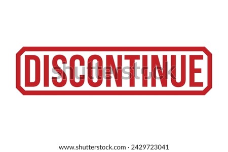 Discontinue stamp red rubber stamp on white background. Discontinue stamp sign. Discontinue stamp. Royalty-Free Stock Photo #2429723041