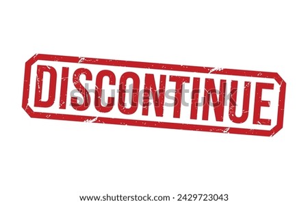 Discontinue stamp red rubber stamp on white background. Discontinue stamp sign. Discontinue stamp. Royalty-Free Stock Photo #2429723043
