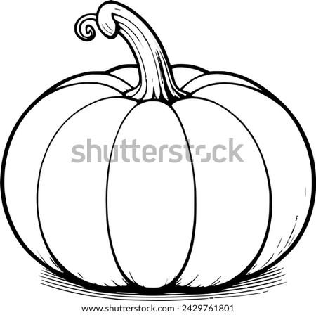 pumpkin illustration for coloring book