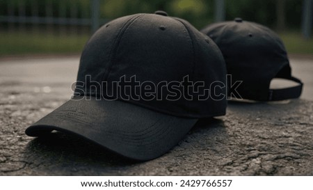 Black baseball cap with front and Side view. Mockup baseball cap for your design