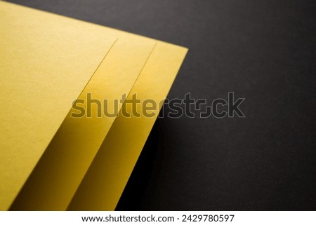 Geometric 3d yellow and black background, close up