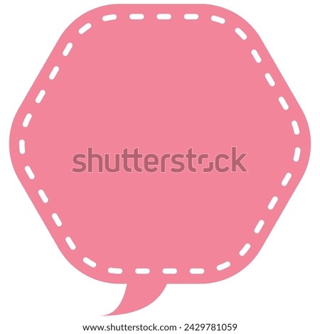 Vector illustration of Speech bubbles 5 [dashed line and pink  silhouette]