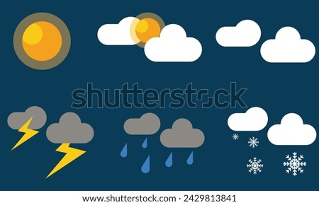 Collection of weather icon. weather  vector icon, clip art, symbol, sign