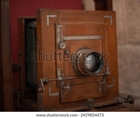 Porto, Portugal - 31 May 2023 - Antique camera at the Portuguese Center of Photography