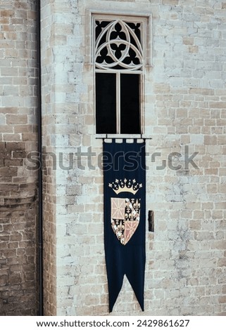 Regal Elegance: A gothic window at Palace de Olite (Navarre, Spain)