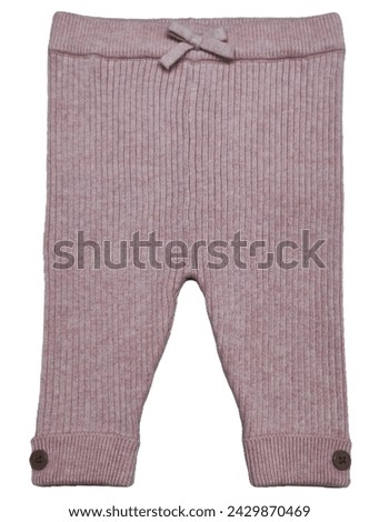Boys Girls Solid Rib Knit Stretchy High Waist Leggings Pants Warm Sweater Tights and Baby Unisex Leggings, Ultimate Flexy Knit Pants on Isolation White Background. Knitwear Sweatshirt.