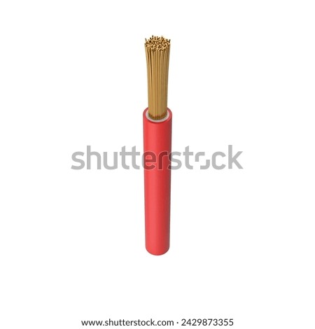  Red Eceltrical Cable  3d iilustration isolated on white background
