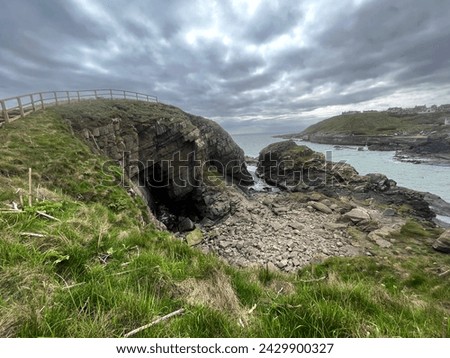 An Scottish costal picture of a cave on the North Sea