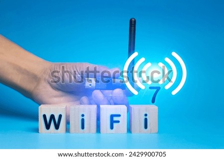 concept technology wifi 7 connect to the internet world with new technology