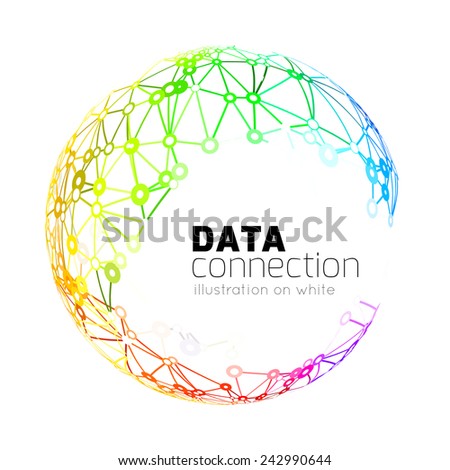 Abstract network connection. Vector technology background on white