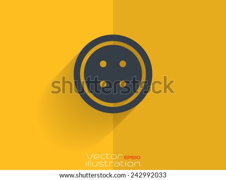 Sewing button icon on yellow background