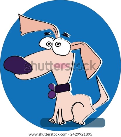 Illustration of Cute Hunting Dog Cartoon Character stock illustration