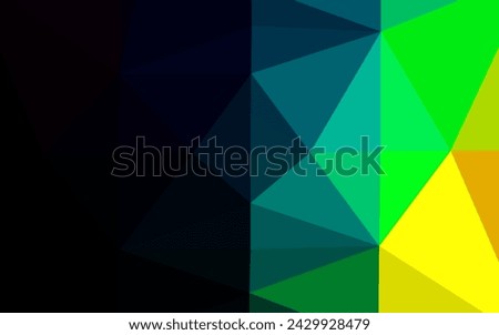 Dark Multicolor, Rainbow vector shining triangular template. Colorful illustration in abstract style with gradient. Template for a cell phone background.