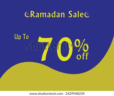 Ramadan kareem 70% off big sale vector art illustration social media poster template