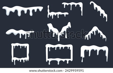 snow pile ,snow cap, snowflake,,frozen,cold,in vector Royalty-Free Stock Photo #2429959591