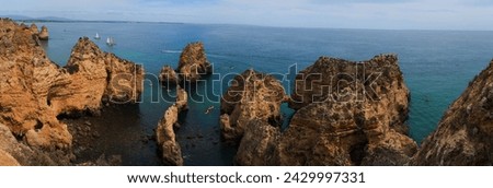 Panoramic photography on the coast of Algarve, Portugal