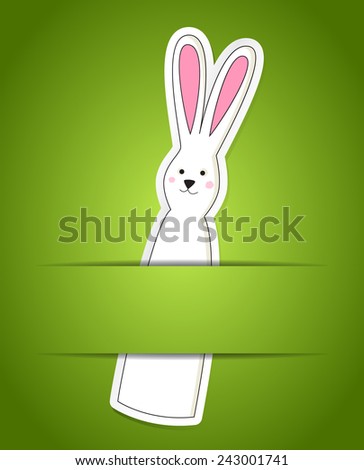 Simple card with a simple Easter rabbit in a pocket