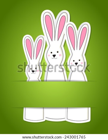 Simple card with simple Easter rabbits in a pocket