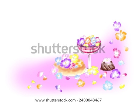 Clip art of edible flower sweets