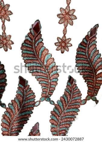 Group of Multi color flower and leaf fabric designed
