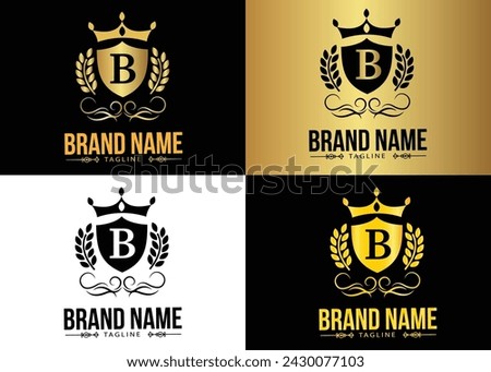 Royal Brand Luxury Crest With Latter B Logo .