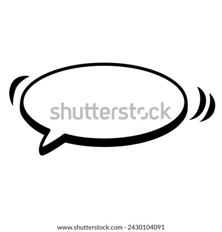 Vector abstract rounded speech bubble for words and text. Black doodle hand drawn. Isolated Ink drawn dialogue sketch for design, comics and web banners