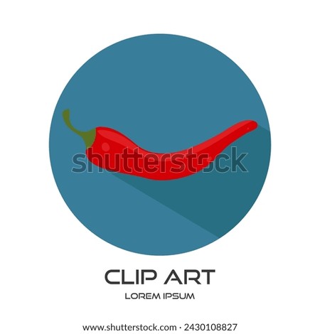 simple clip art chili pepper Icon vector illustration isolated on a white background. creative Red hot chili pepper logo icon vector design template - EPS 10